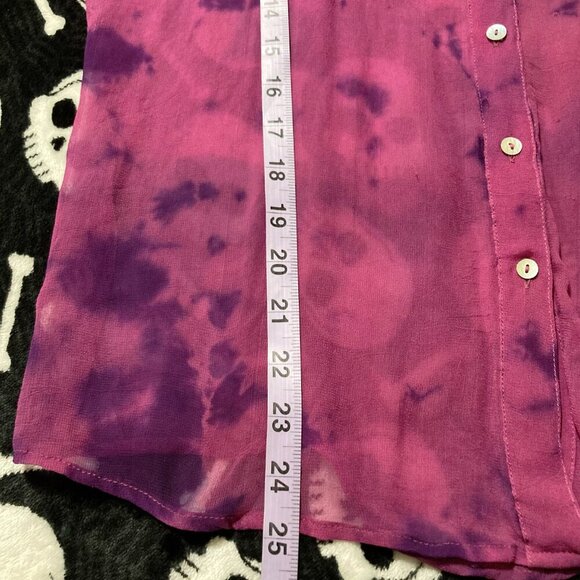 BUFFALO DAVID BITTON | Vintage Y2K Purple Two-tone Sheer Viscose Sleeveless Top - Picture 7 of 15